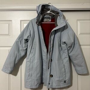 Light Blue Hooded Winter Coat